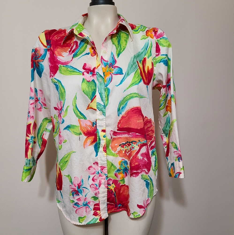 Ralph Lauren tropical floral top